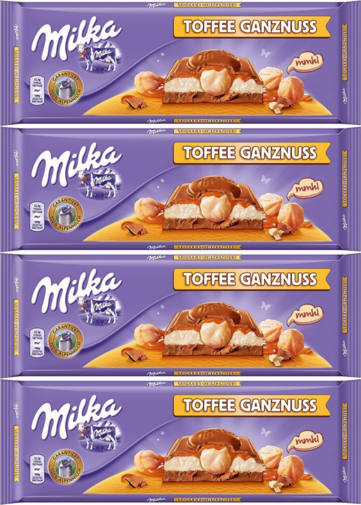 4x Czekolada Milka, toffee, 300 g