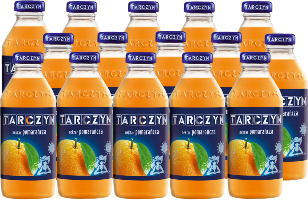 15x Nektar pomarańczowy Tarczyn, butelka szklana, 0.3l