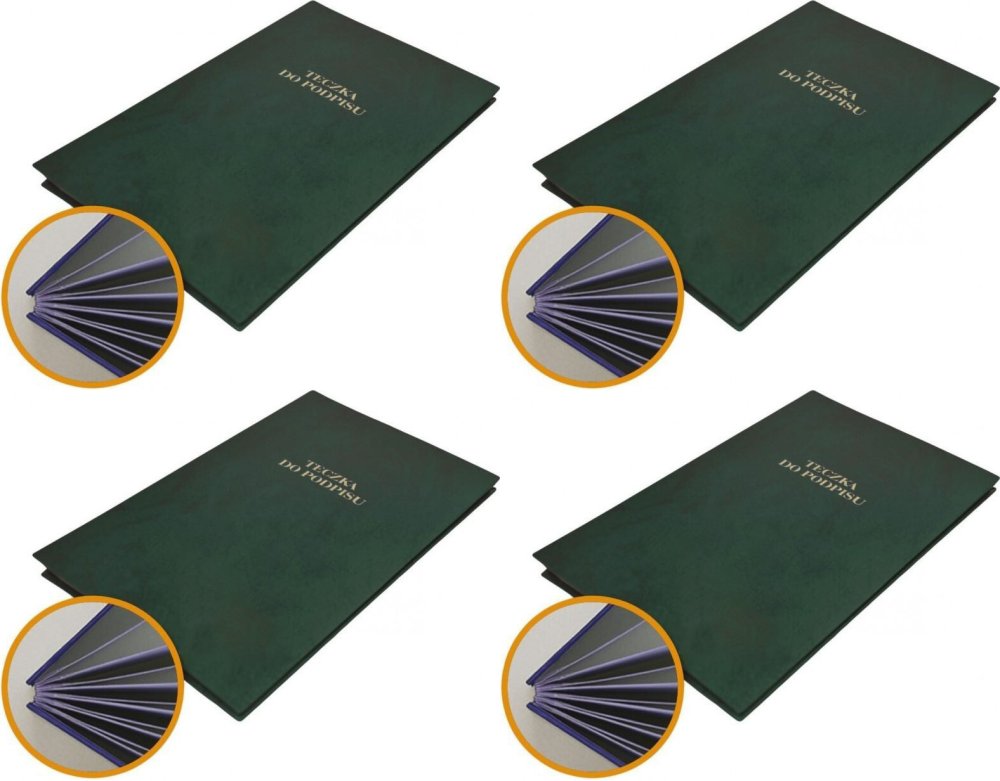 4x Teczka do podpisu Barbara, A4, 10 kartek, zielony