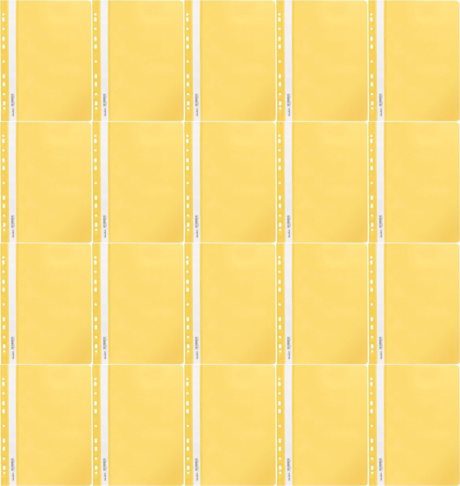 20x Skoroszyt plastikowy oczkowy Biurfol, miękki, A4, żółty