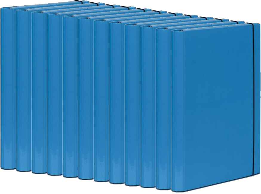 12x Teczka skrzydłowa z gumką VauPe Caribic, A4, 40mm, jasnoniebieski