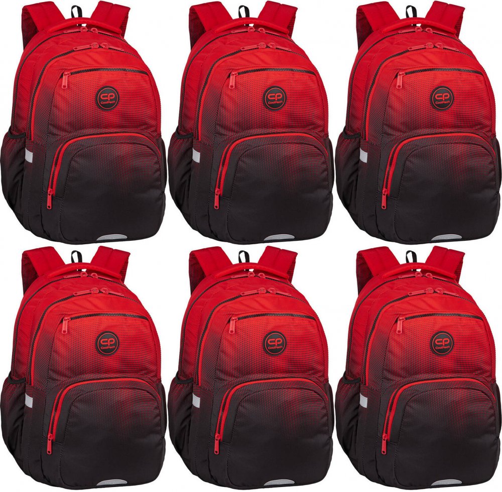 6x Plecak szkolny CoolPack Pick, dwukomorowy, 26l, 43x30x16cm, Gradient Cranberry