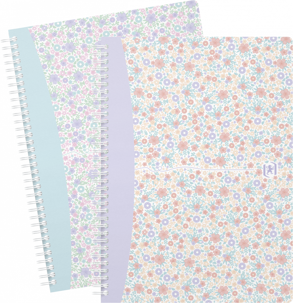 2x Kołonotatnik Oxford Floral, B5, w linie, 60 kartek, okładka kartonowa, mix wzorów