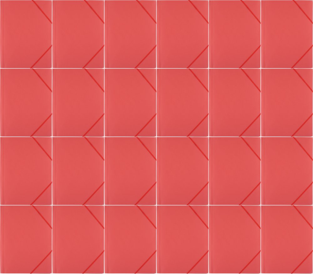 24x Teczka plastikowa z gumką D.Rect, A4, 40mm, czerwony