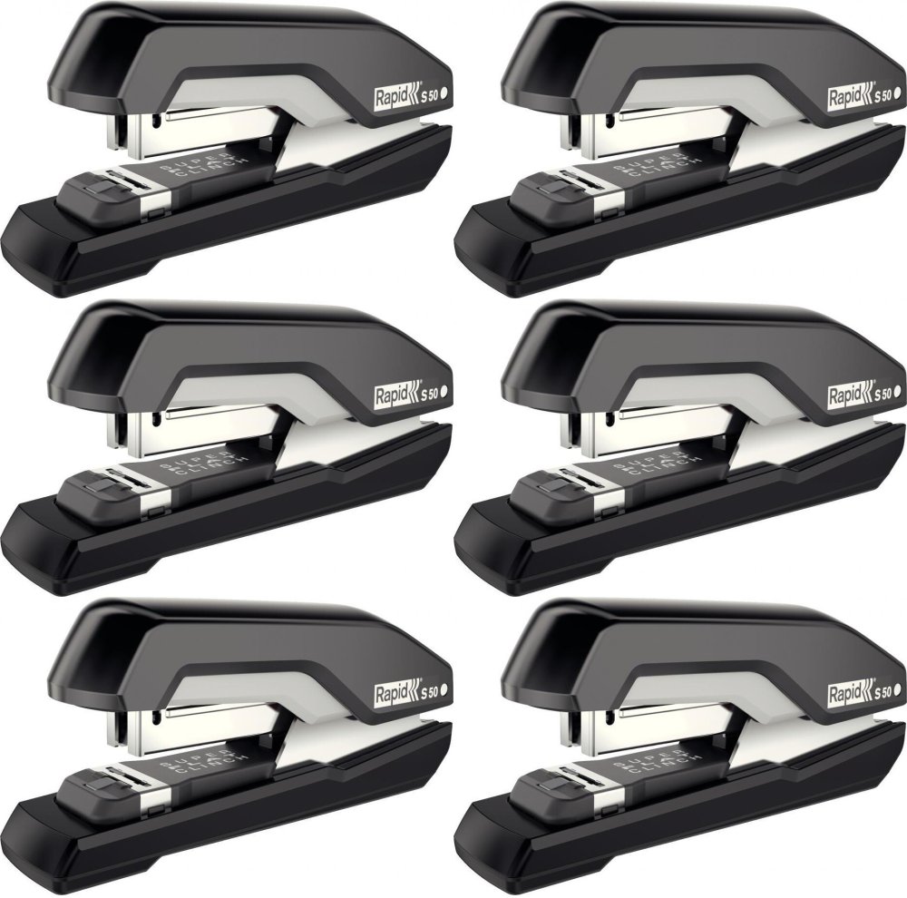 6x Zszywacz Rapid Supreme S50, do 50 kartek, czarny