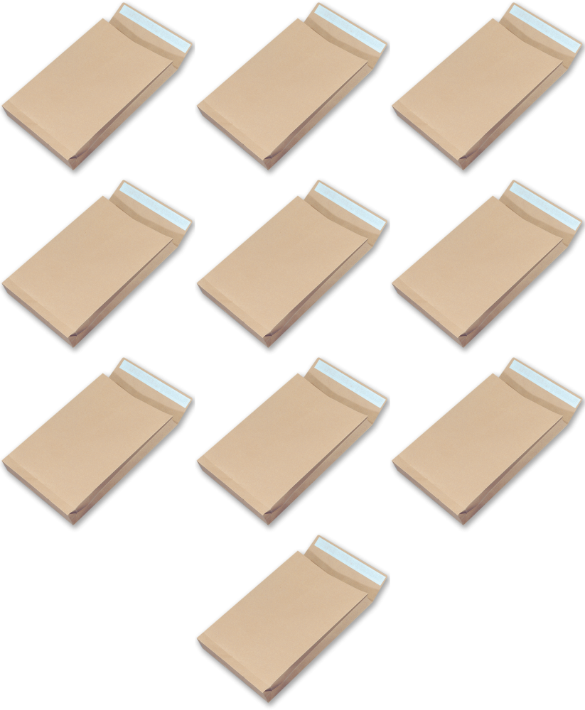 10x Koperta rozszerzana NC, E4, z paskiem HK, 10 sztuk, brązowy