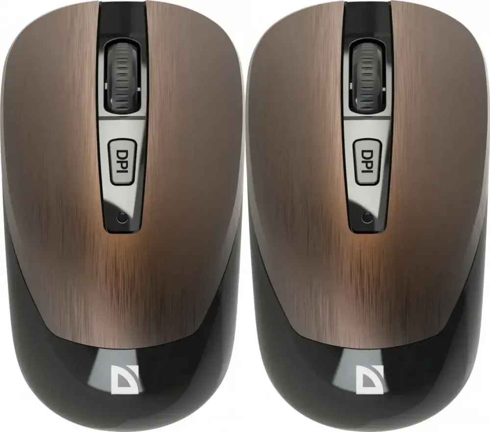 2x Myszka bezprzewodowa Defender Wave MM-995 RF, optyczna, brązowy