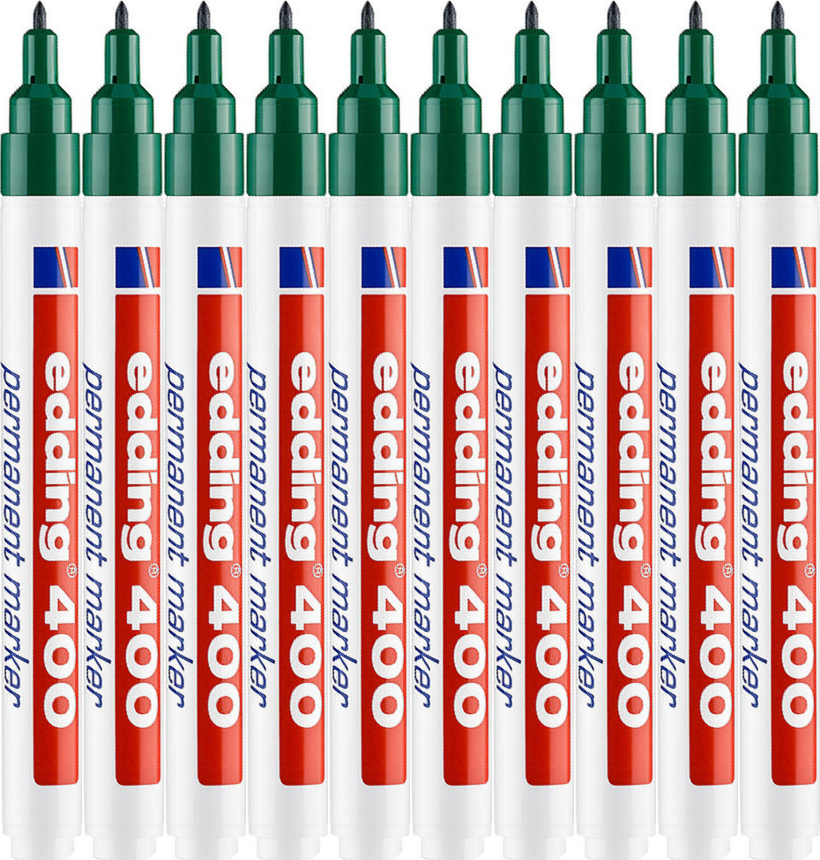 10x Marker permanentny edding 400, 1mm, zielony