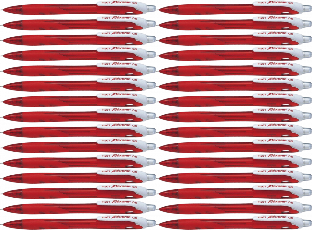 40x Ołówek automatyczny Pilot Rexgrip Begreen, 0.5mm, z gumką, czerwony