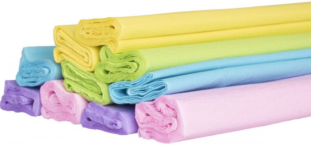 Bibuła marszczona Happy Color Pastel, 200x25 cm, 10 sztuk, mix kolorów