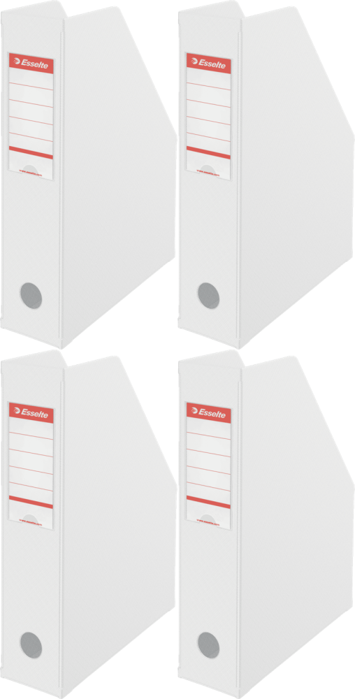 4x Organizer kartonowy na dokumenty Esselte Vivida, składany , A4, 70mm, do 700 kartek biały