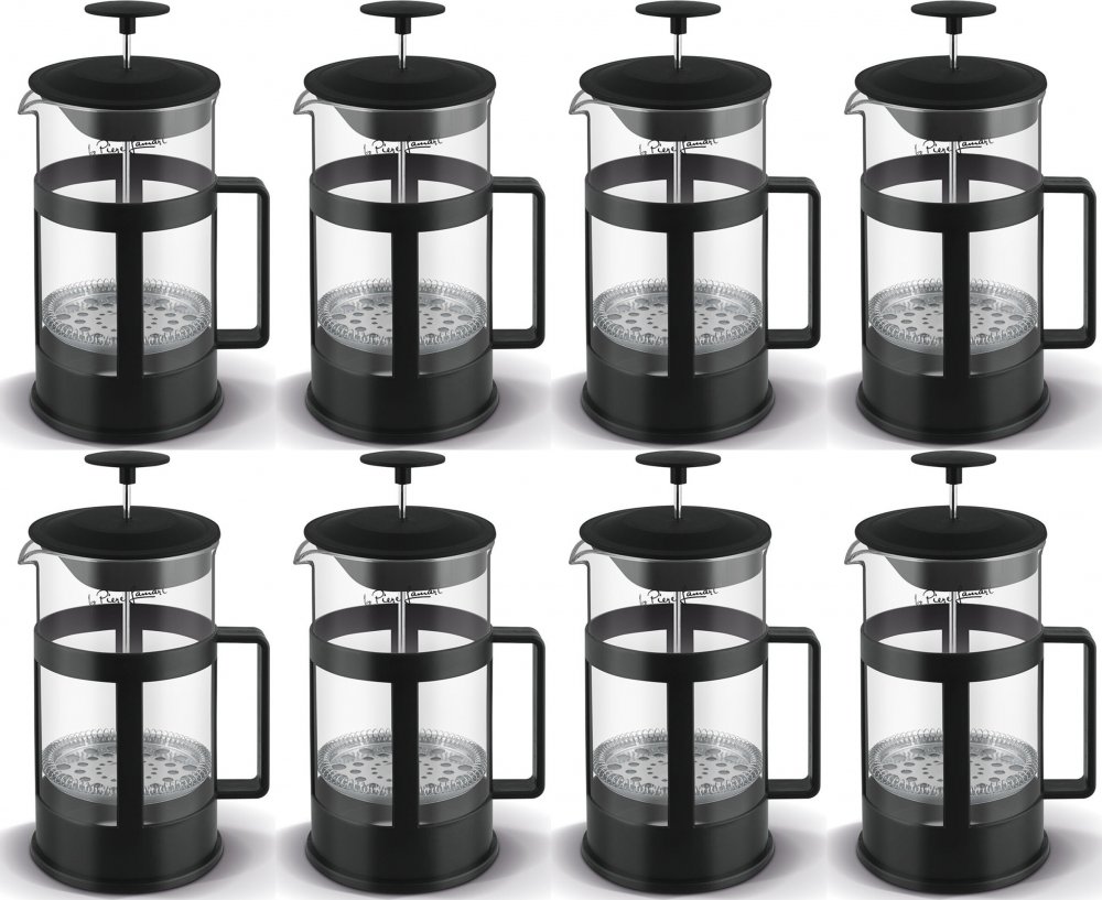8x Zaparzacz tłokowy do herbaty i kawy Lamart LT7048, 1l, 10x21cm, szkło, przezroczysty