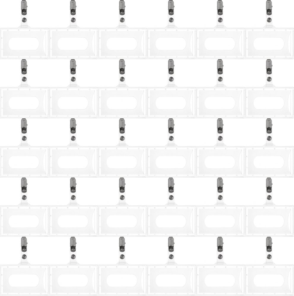 50x Holder do identyfikatorów Argo, z klipsem, 92x59mm, przezroczysty