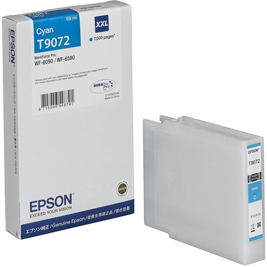 Tusz Epson (C13T907240) T9072 XXL, 69ml, cyan (błękitny)