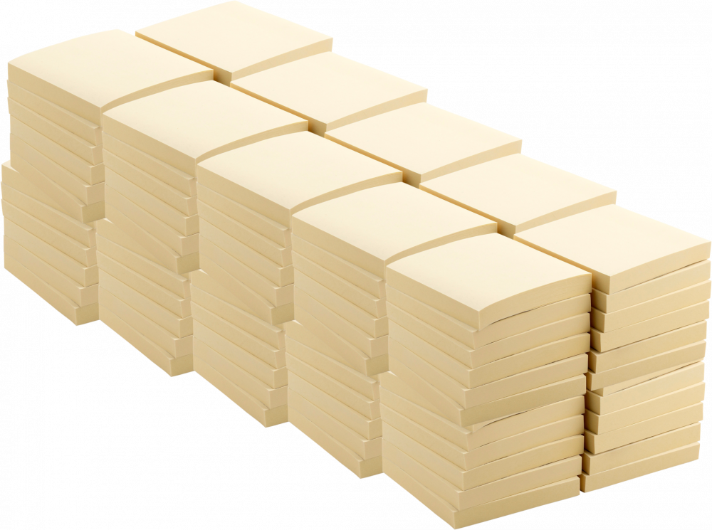 10x Karteczki samoprzylepne Viking, 76x76mm, 12x100 karteczek, żółty pastelowy