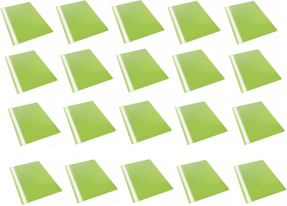 20x skoroszyt plastikowy bez oczek Esselte Vivida, A4, do 160 kartek, zielony