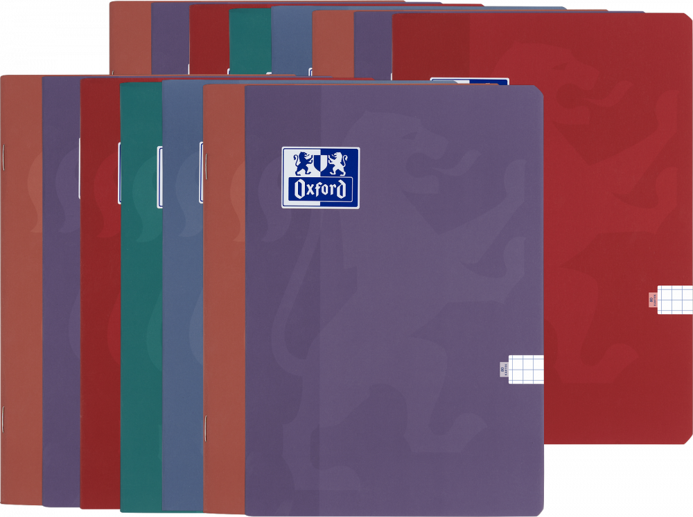 15x Zeszyt w kratkę Oxford Touch Trend, A4, miękka oprawa, 80 kartek, mix kolorów