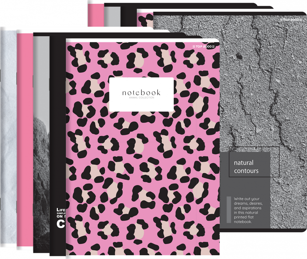 10x Zeszyt w kratkę TOP 2000 Megamix, A5, 60 kartek, mix wzorów 1