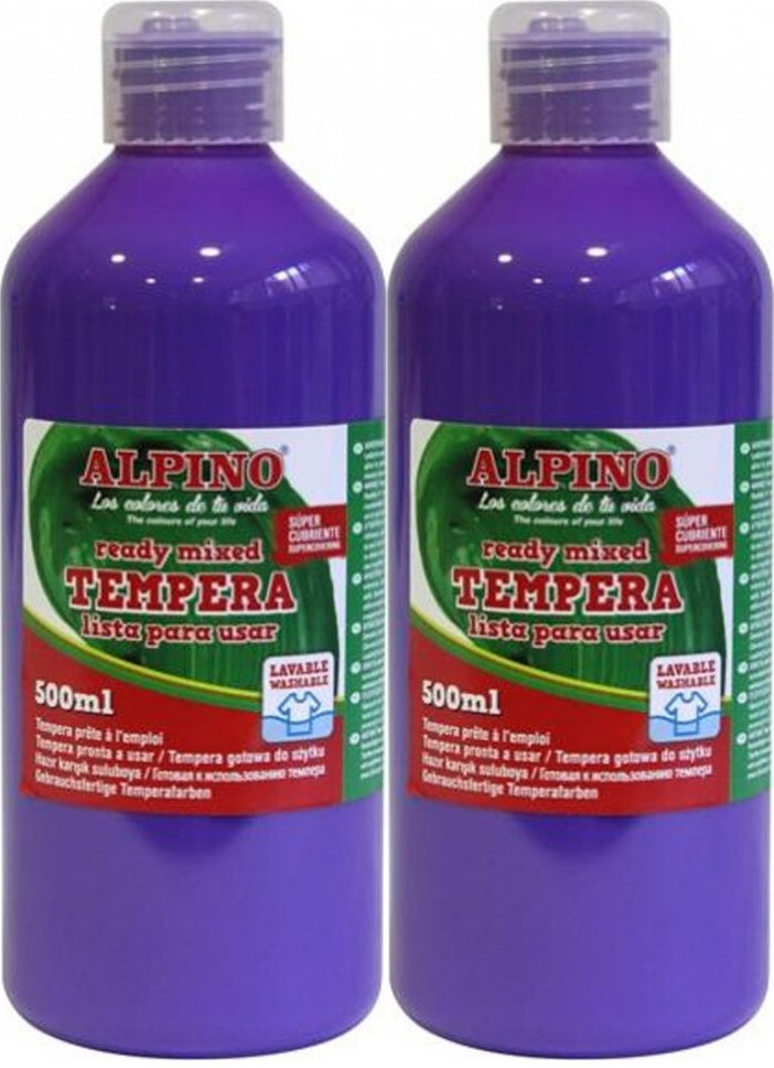 2x Farba plakatowa Alpino, w butelce, 500ml, fioletowy