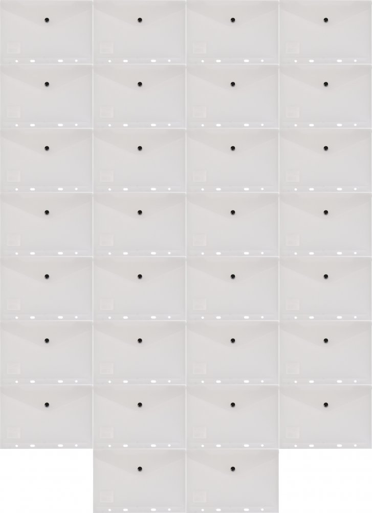 30x Teczka koperta do segregatora A5, Biurfol, na zatrzask, przezroczysty