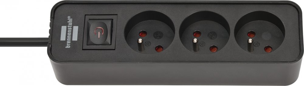 Listwa zasilająca Brennenstuhl Ecolor, 1.5m, 3 gniazda, czarny