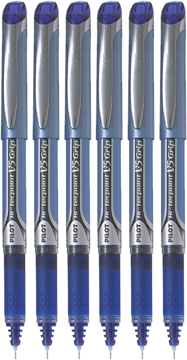 6x Cienkopis Pilot, Hi-Tecpoint V5 Grip, 0.5mm, niebieski