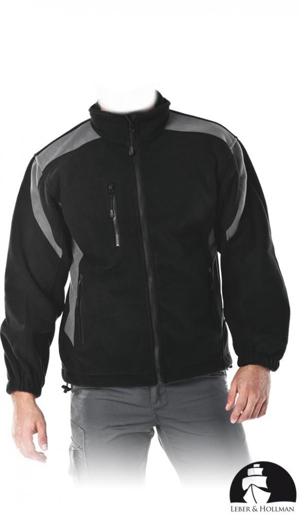 Bluza polarowa Leber&Hollman Flexer BS, gramatura 350g, rozmiar XL, czarno-szary