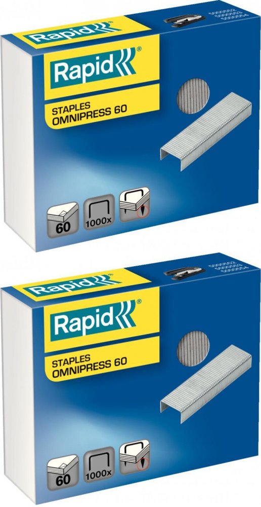 2x Zszywki Rapid Omnipress 60, 1000 sztuk, srebrny