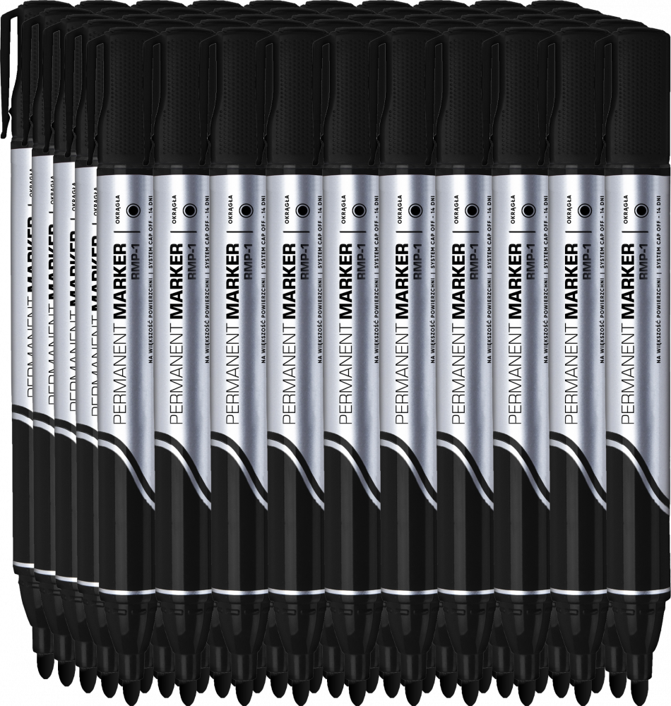 50x Marker permanentny Rystor, RMP-1, okrągła, 4mm, czarny