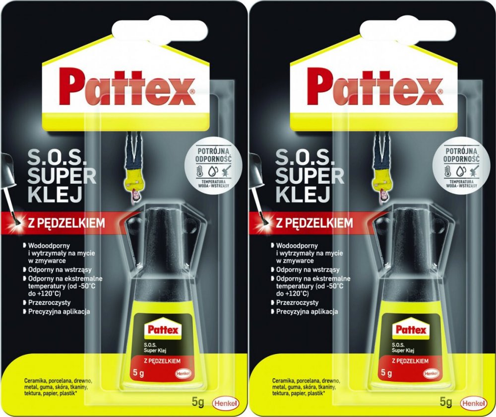 2x Klej z pędzelkiem Pattex S.O.S. Super Klej, 5g