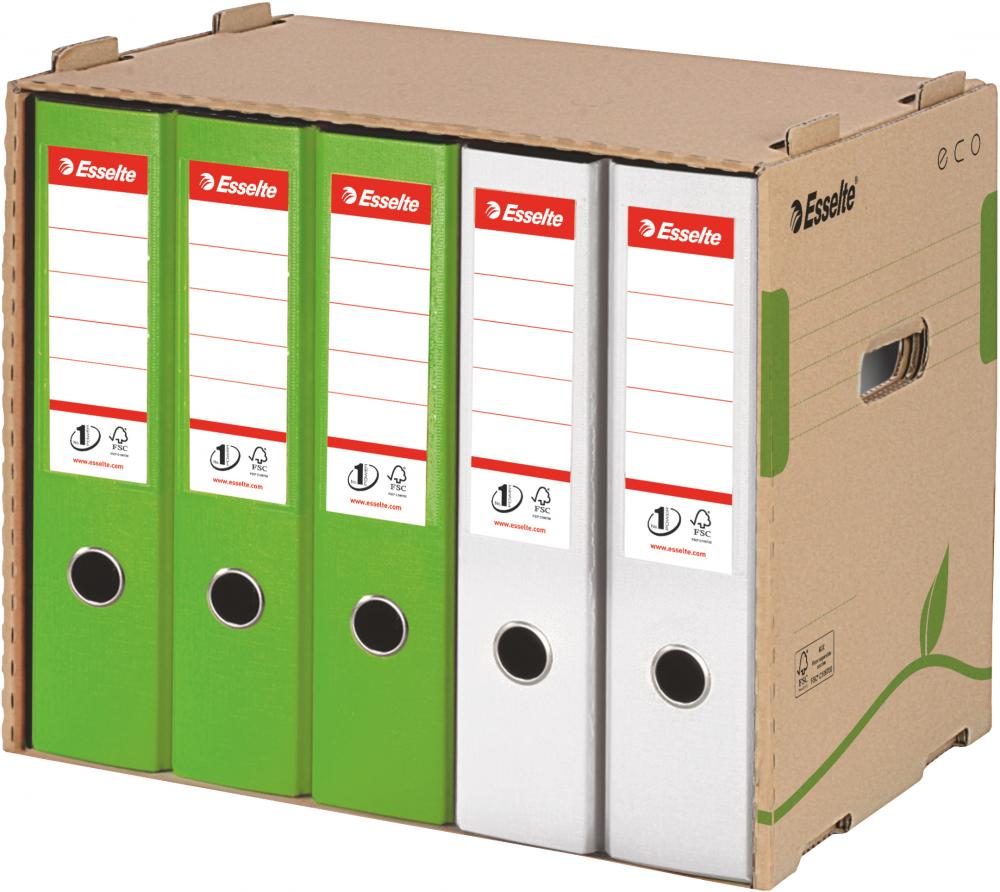 Pudło archiwizacyjne Esselte Eco, na segregatory, 5x75mm, A4, brązowy
