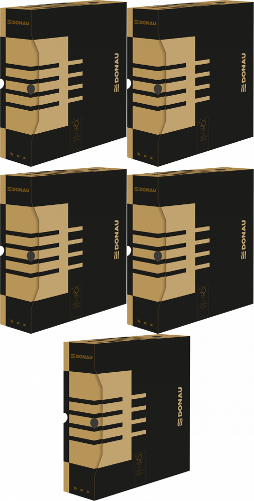 5x Pudło archiwizacyjne Donau, 80mm, brązowy