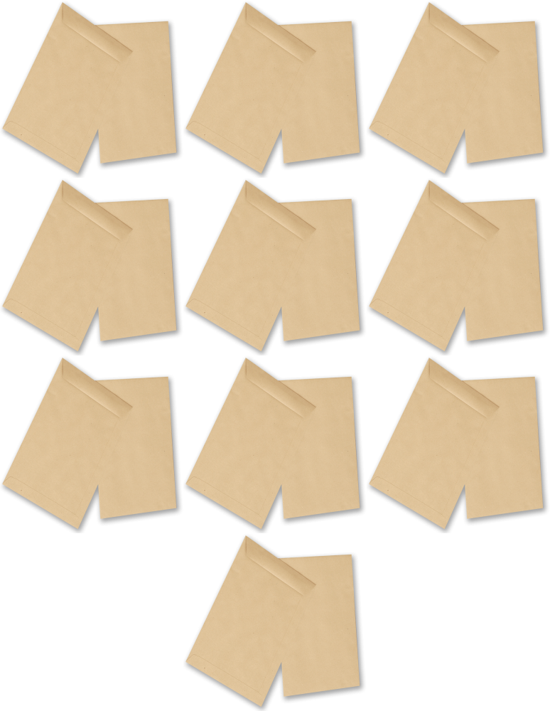 10x Koperta standardowa NC, C4 klejona na mokro NK, 50 sztuk, brązowy