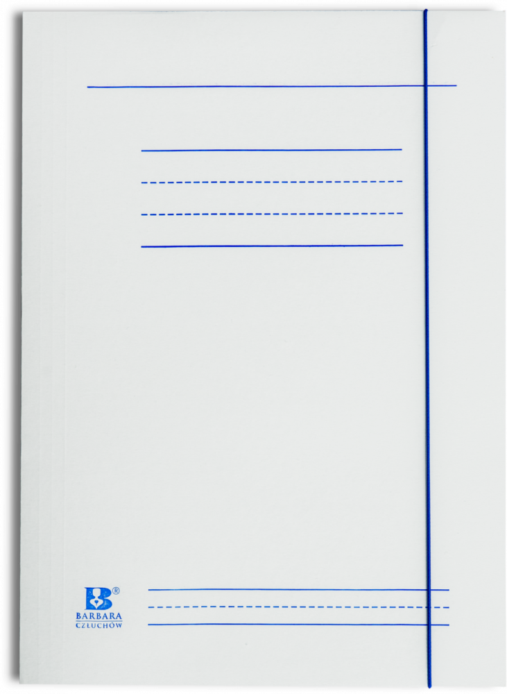 Teczka tekturowa z gumką Barbara, A4, 350g, biały