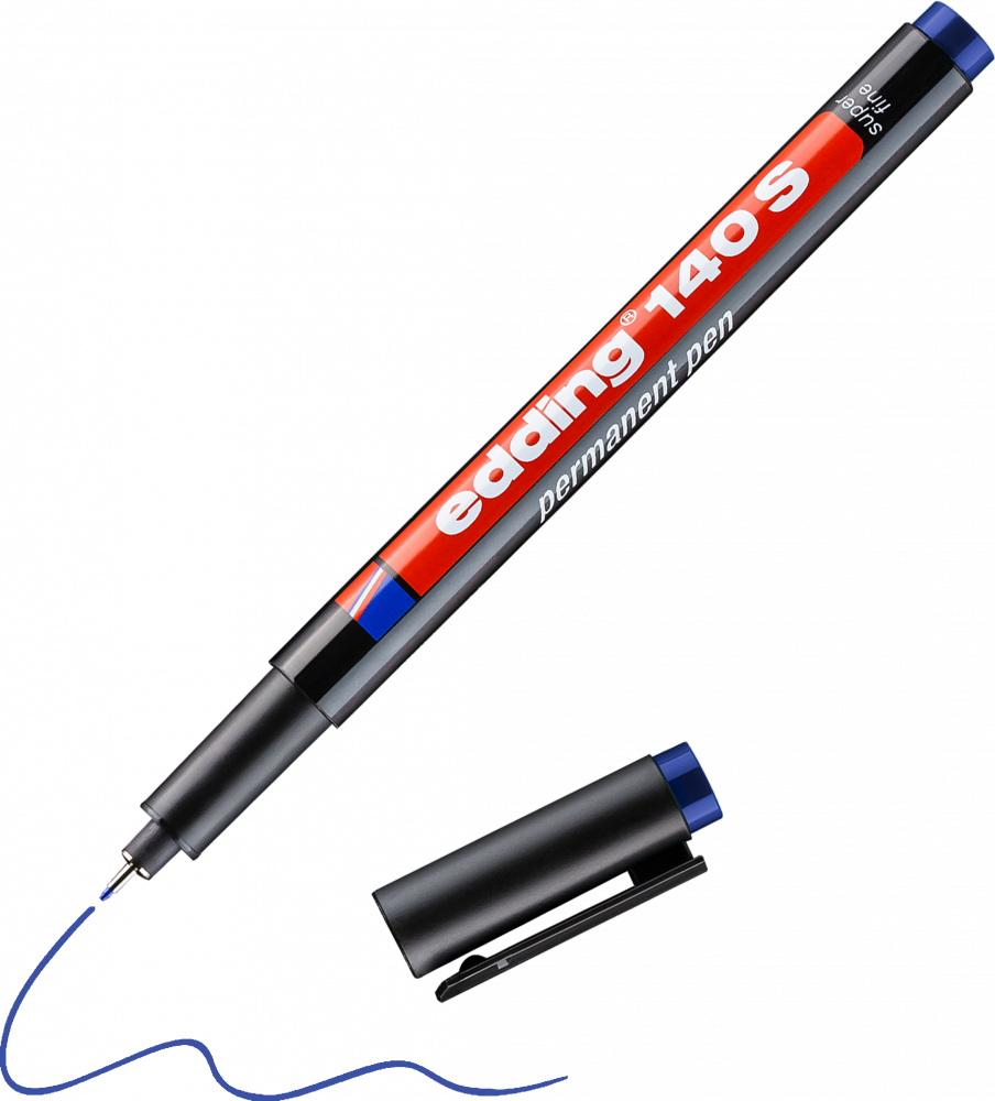 Foliopis permanentny edding 140S, okrągła, 0.3mm, niebieski