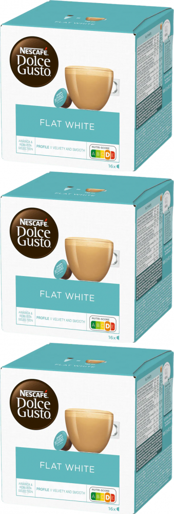 3x Kapsułki do ekspresu Nescafe Dolce Gusto Flat White, 16 sztuk