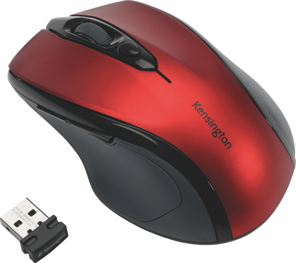 Myszka bezprzewodowa Kensington Pro Fit, średniowymiarowa, optyczna, czerwony