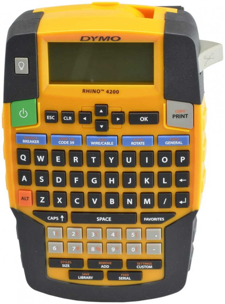 Drukarka etykiet Dymo Rhino 4200 (S0955990), do taśmy 6/9/12/19mm, żółto-czarny