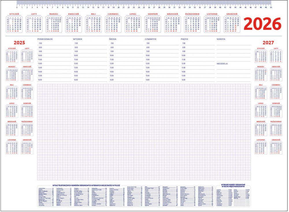Podkład na biurko Udziałowiec, z kalendarzem 2026 i notatnikiem, A2, bez listwy