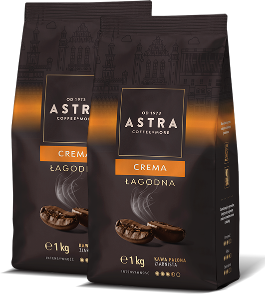 2x Kawa ziarnista Astra Łagodna Crema Special Blend, 1kg