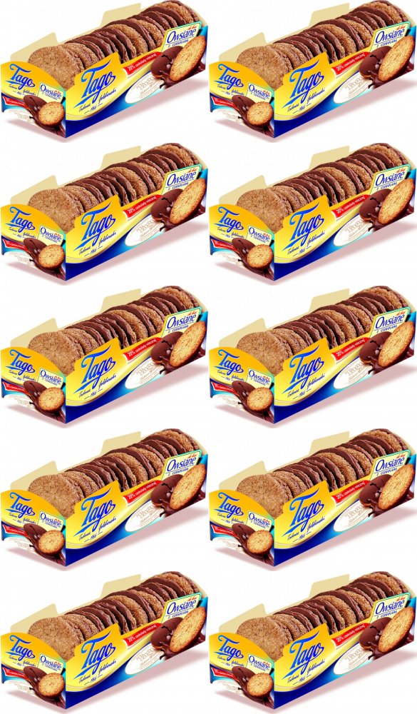 10x Ciastka owsiane Tago De Lux, z mleczną czekoladą, 210g