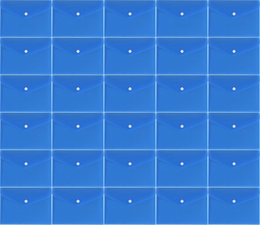 36x Teczka kopertowa Biurfol Satyna, A5, na zatrzask, przezroczysty niebieski