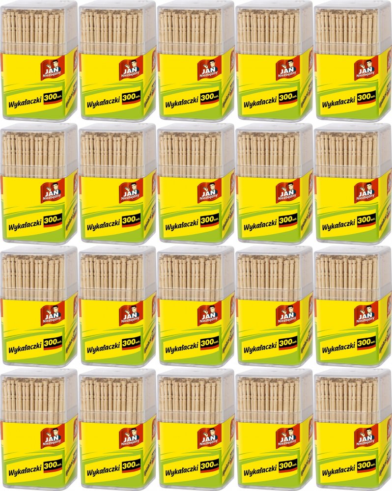 20x Wykałaczki Jan Niezbędny, drewno, w pudełku, 300 sztuk