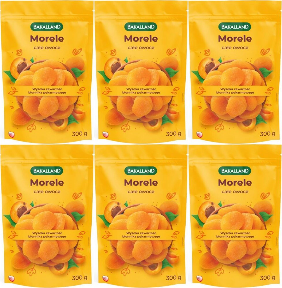 6x Morele suszone Bakalland, 300g