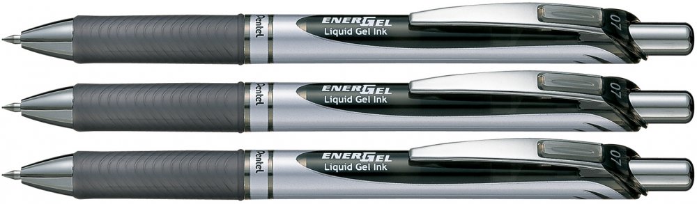 3x Pióro kulkowe automatyczne Pentel Energel BL-77, 0.7mm, czarny