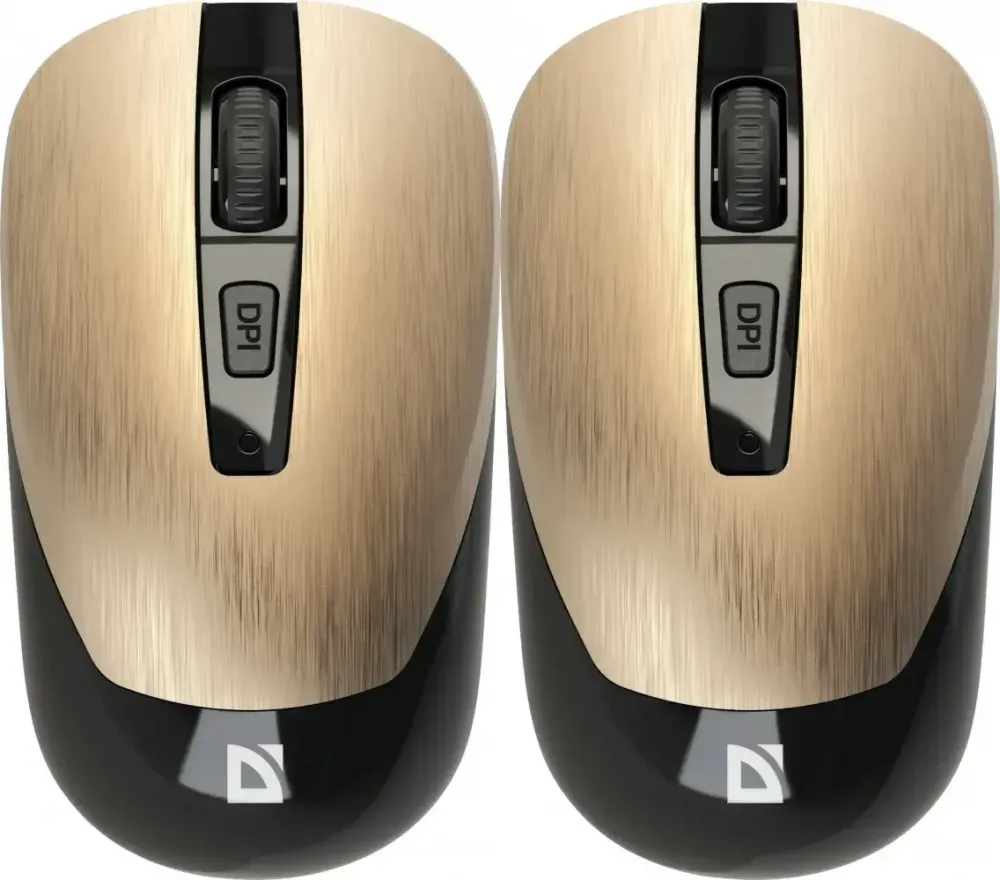 2x Myszka bezprzewodowa Defender Wave MM-995 RF, optyczna, złoty