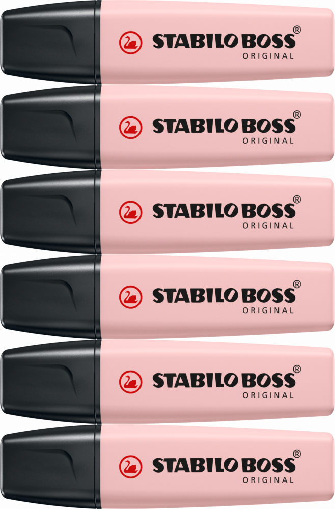 6x Zakreślacz Stabilo Boss Original NatureCOLORS Wildflowers, ścięta, pudrowy róż