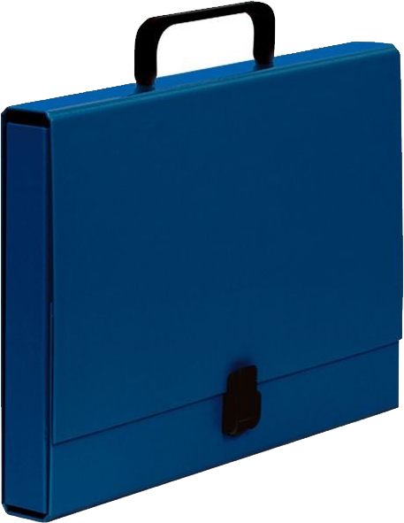 Teczka z rączką VauPe Classic I, na klips, A4, 40mm, niebieski