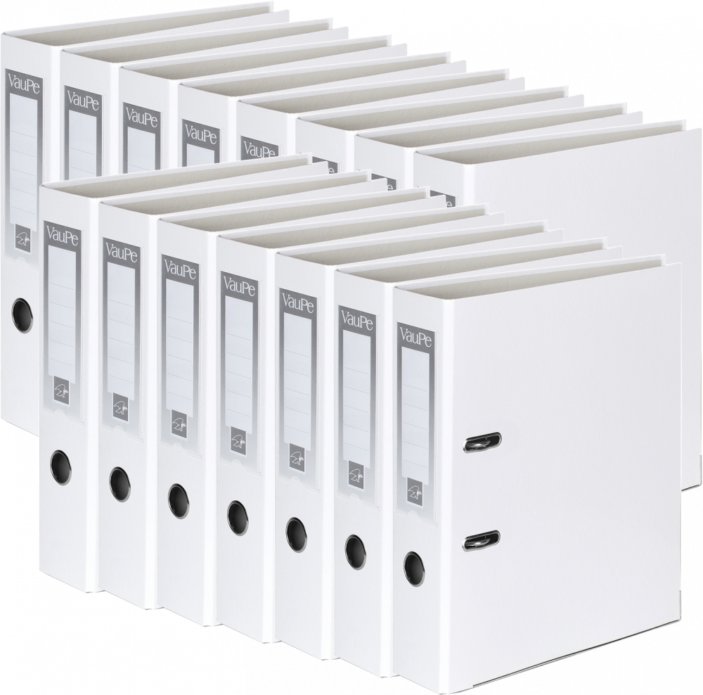 15x Segregator A4 VauPe FCK, 75mm, do 500 kartek, biały