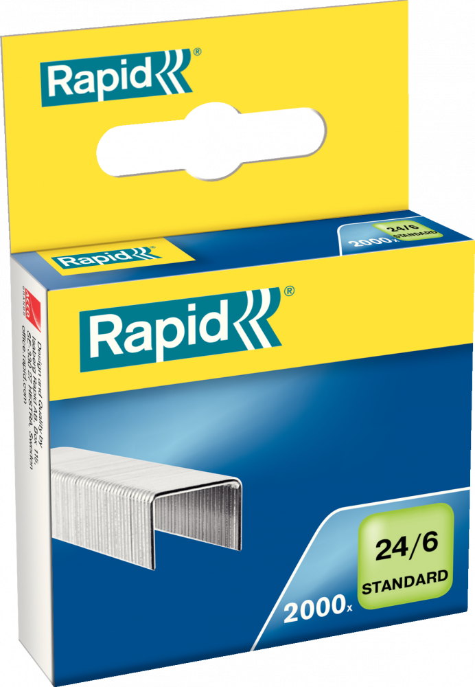 Zszywki Rapid Standard, 24/6 2M, 2000 sztuk, srebrny